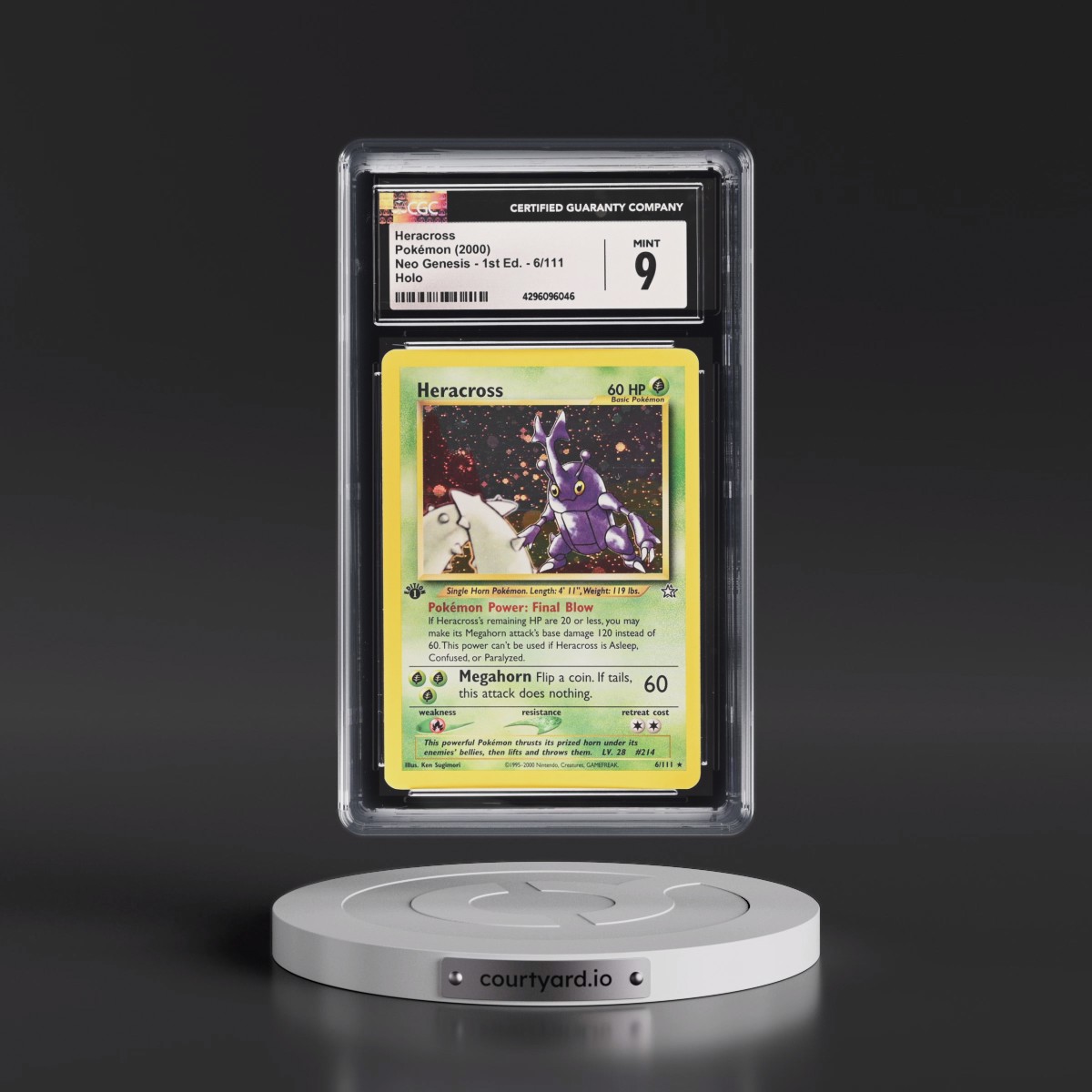2000 Neo Genesis #6/111 Heracross - 1st Edition Holo (CGC 9 MINT)