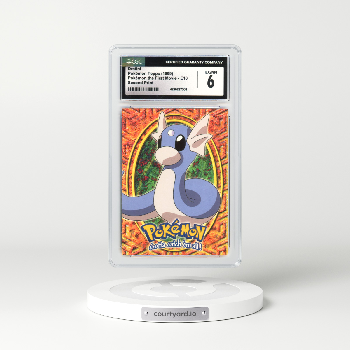 1999 Topps Pokemon #E10 Dratini - Full Art Movie Edition - Second Print (CGC 6 EX-NM)