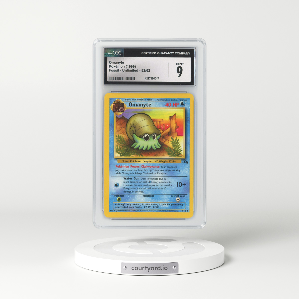 1999 Fossil #52 Omanyte (CGC 9 MINT)
