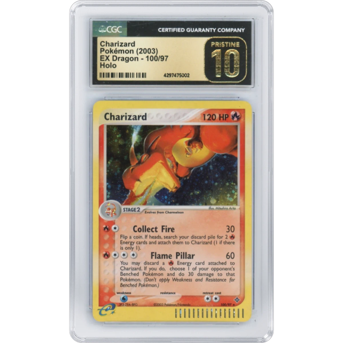 2003 EX Dragon (2003 Copyright, w/ "e" Symbol) #100/97 Charizard - Holo (CGC 10 PRISTINE)