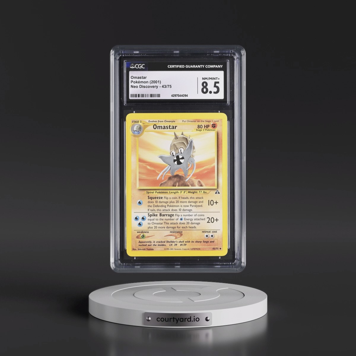 2001 Neo Discovery #43/75 Omastar (CGC 8.5 NM-MT+)