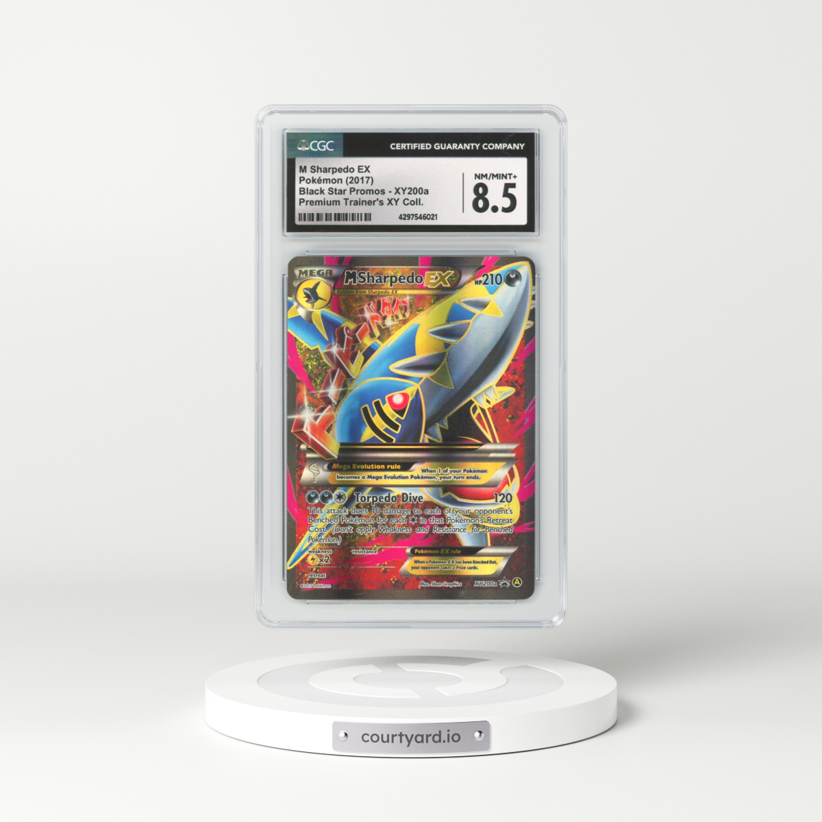 2017 XY Promos #XY200a M Sharpedo EX - Full Art Holo (CGC 8.5 NM-MT+)