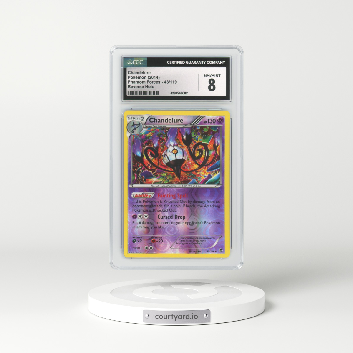 2014 Phantom Forces #43 Chandelure - Holo (CGC 8 NM-MT)