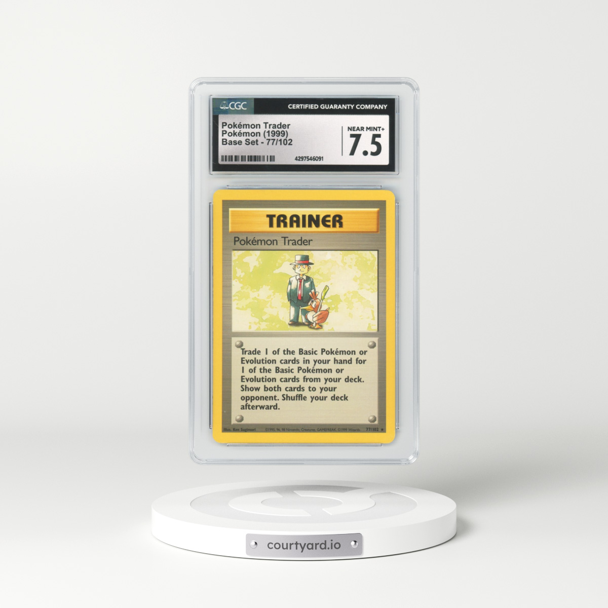 1999 Base Set #77 Pokemon Trader (CGC 7.5 NM+)