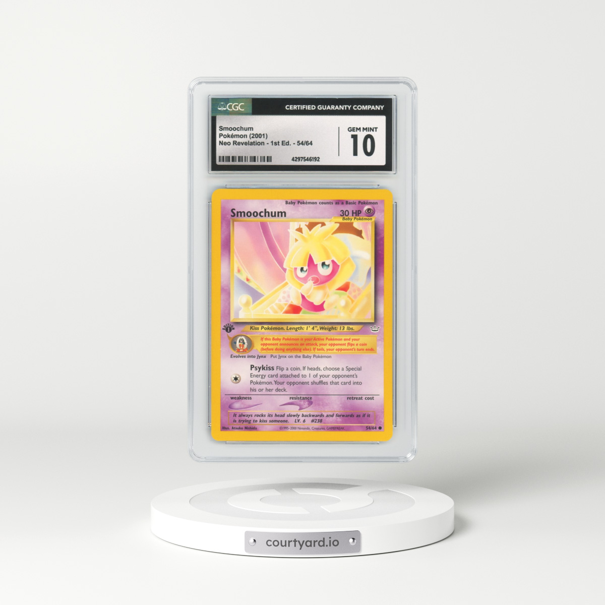 2001 Neo Revelation #54 Smoochum - 1st Edition (CGC 10 GEM MINT)