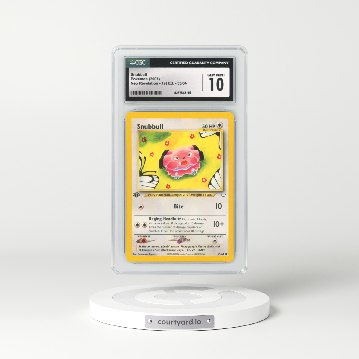 2001 Neo Revelation #55 Snubbull - 1st Edition (CGC 10 GEM MINT)