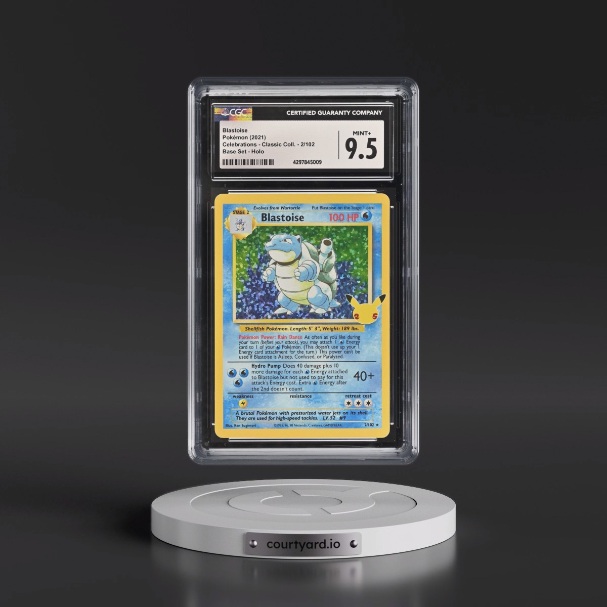 2021 Celebrations - Classic Collection #2/102 Blastoise - Base Set Holo (CGC 9.5 MINT+)