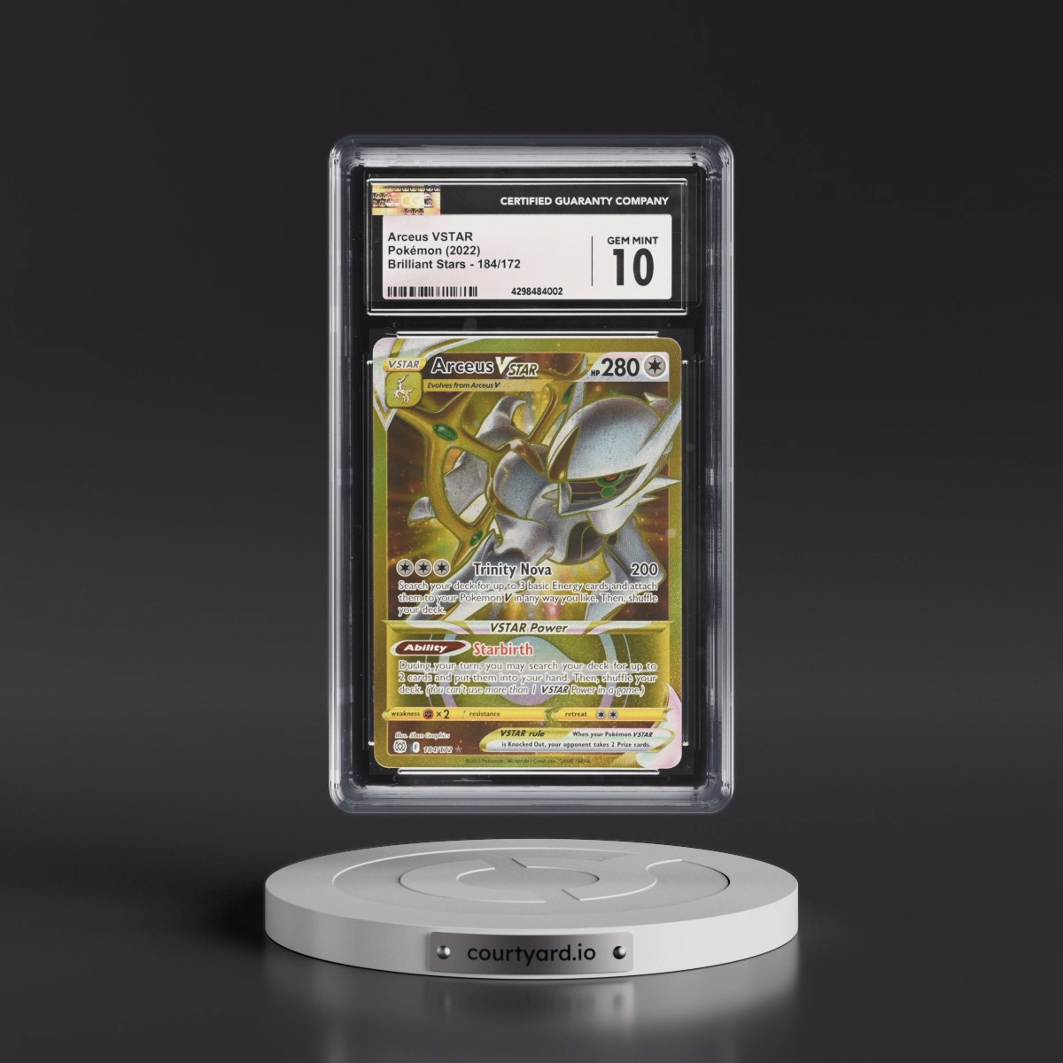 2022 Brilliant Stars #184/172 Arceus VSTAR - Secret Rare Holo (CGC 10 GEM MINT)