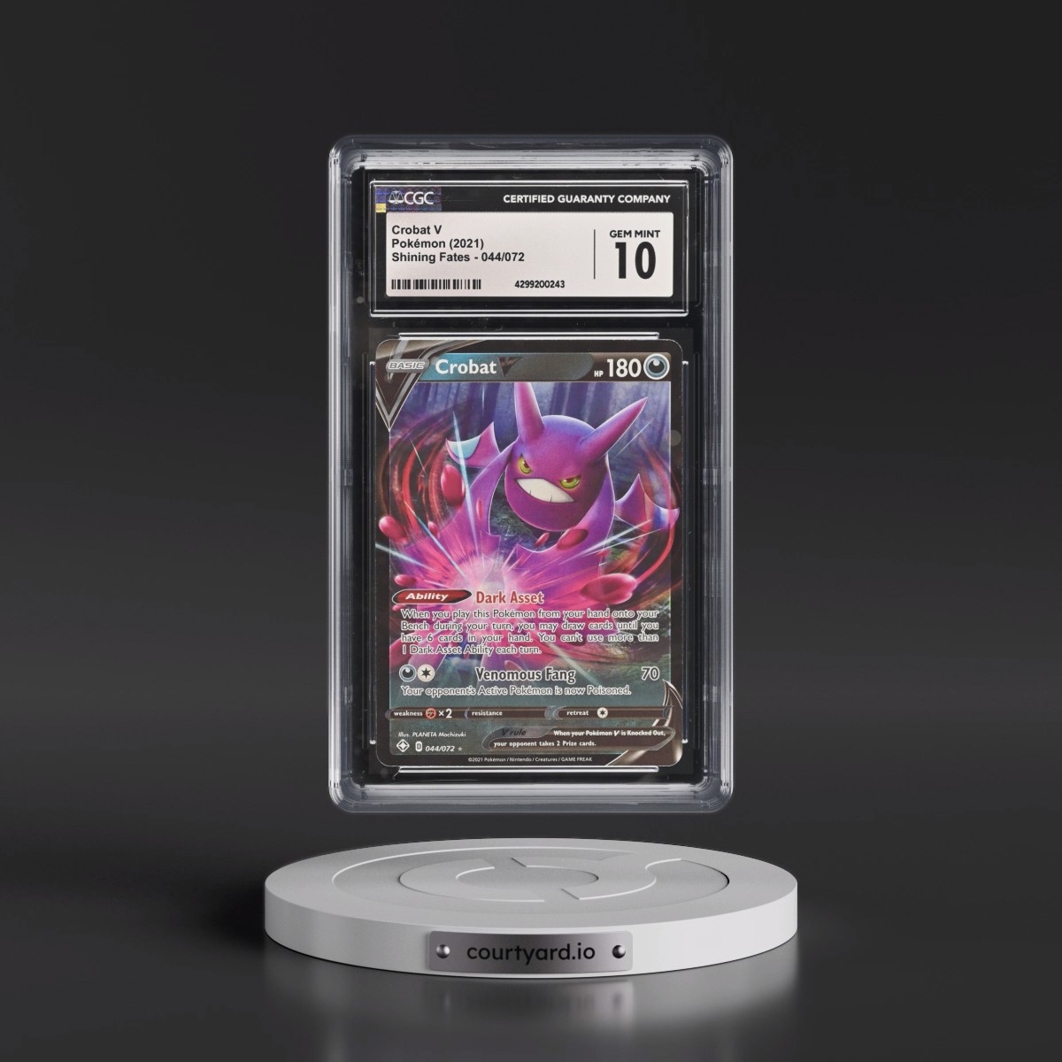 2021 Shining Fates #044/072 Crobat V - Holo (CGC 10 GEM MINT)