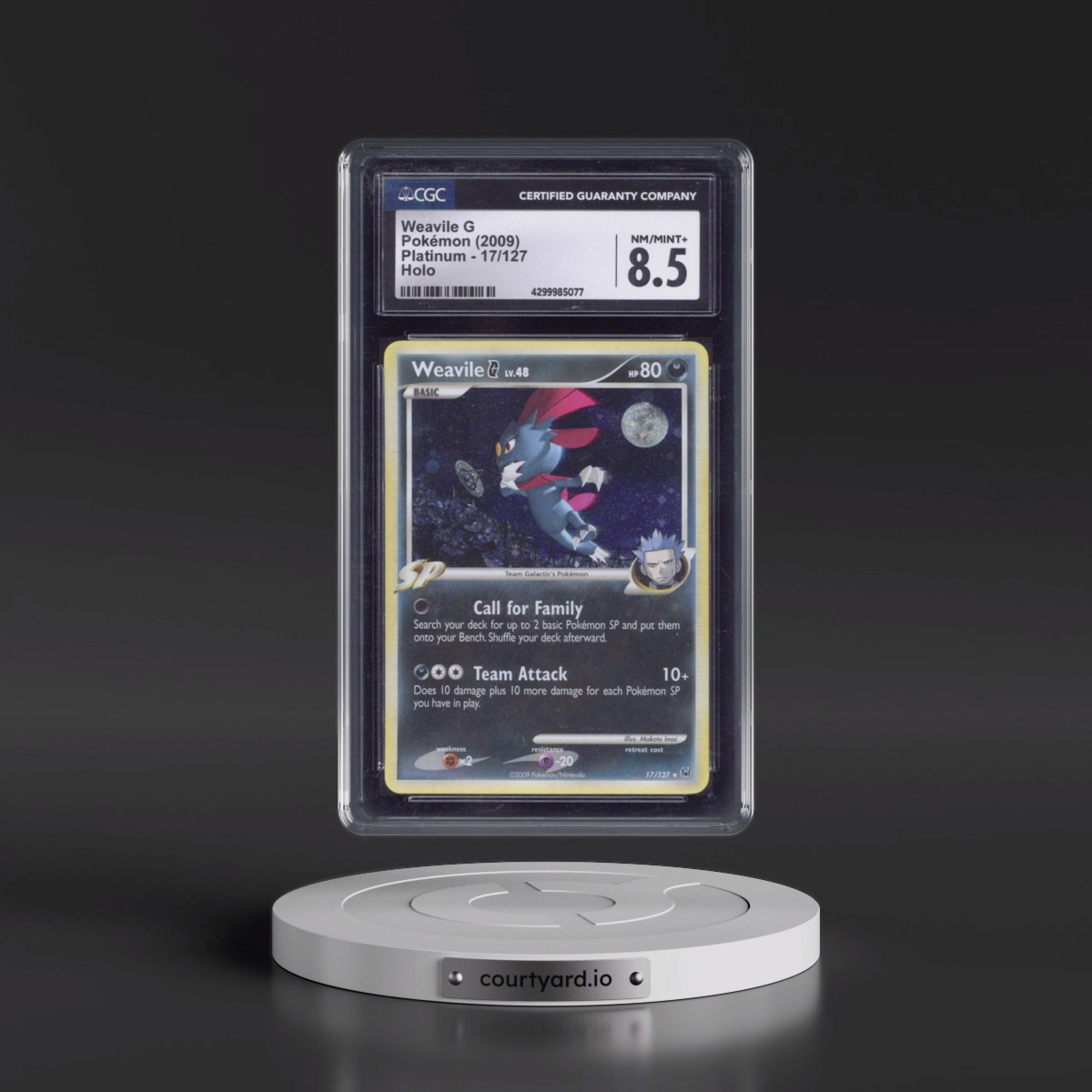 2009 Platinum #17/127 Weavile G - Holo (CGC 8.5 NM-MT+)