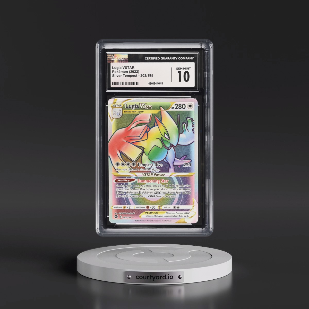 2022 Silver Tempest Lugia VSTAR - Rainbow Rare Holo #202/195 CGC 10