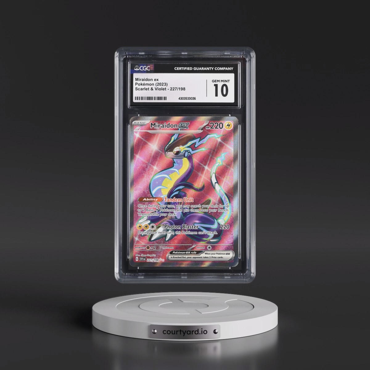 2023 Scarlet & Violet #227/198 Miraidon ex - Ultra Rare Holo (CGC 10 GEM MINT)