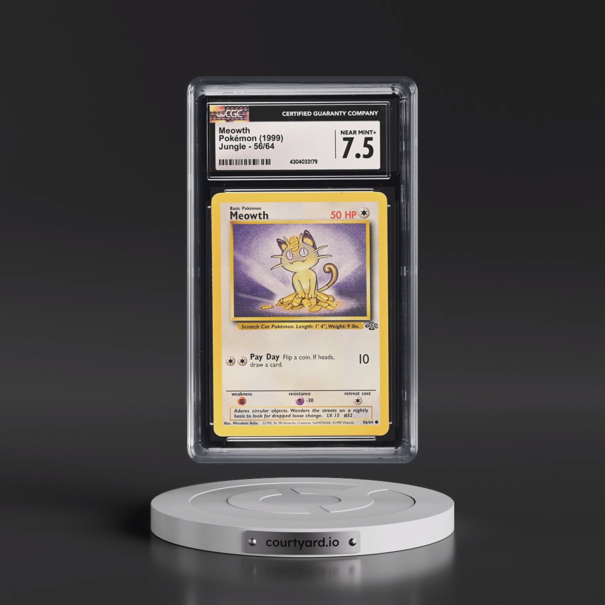 1999 Jungle #56/64 Meowth (CGC 7.5 NM+)