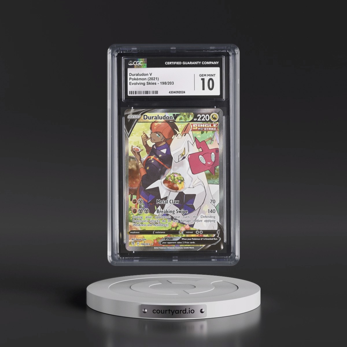 2021 Evolving Skies Duraludon V - Ultra Rare Holo #198/203 CGC 10