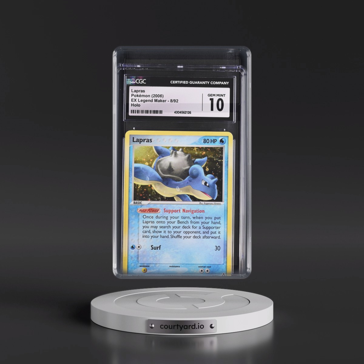 2006 EX Legend Maker #8/92 Lapras - Holo (CGC 10 GEM MINT)