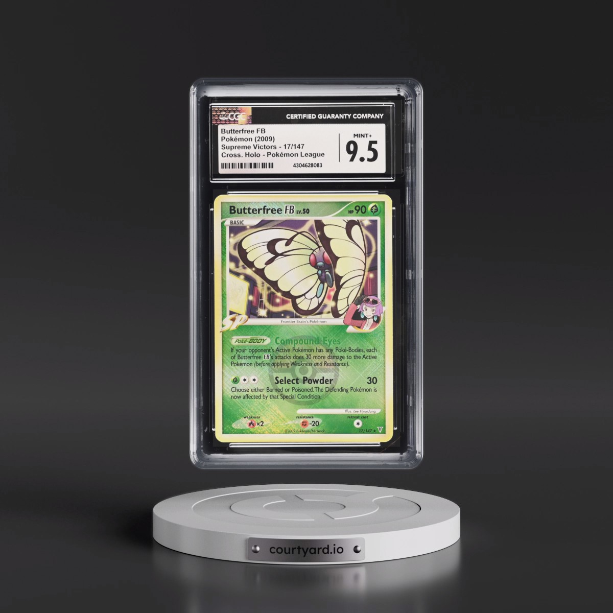 2009 Supreme Victors #17/147 Butterfree FB - Pokémon League (Crosshatch Holo) (CGC 9.5 MINT+)