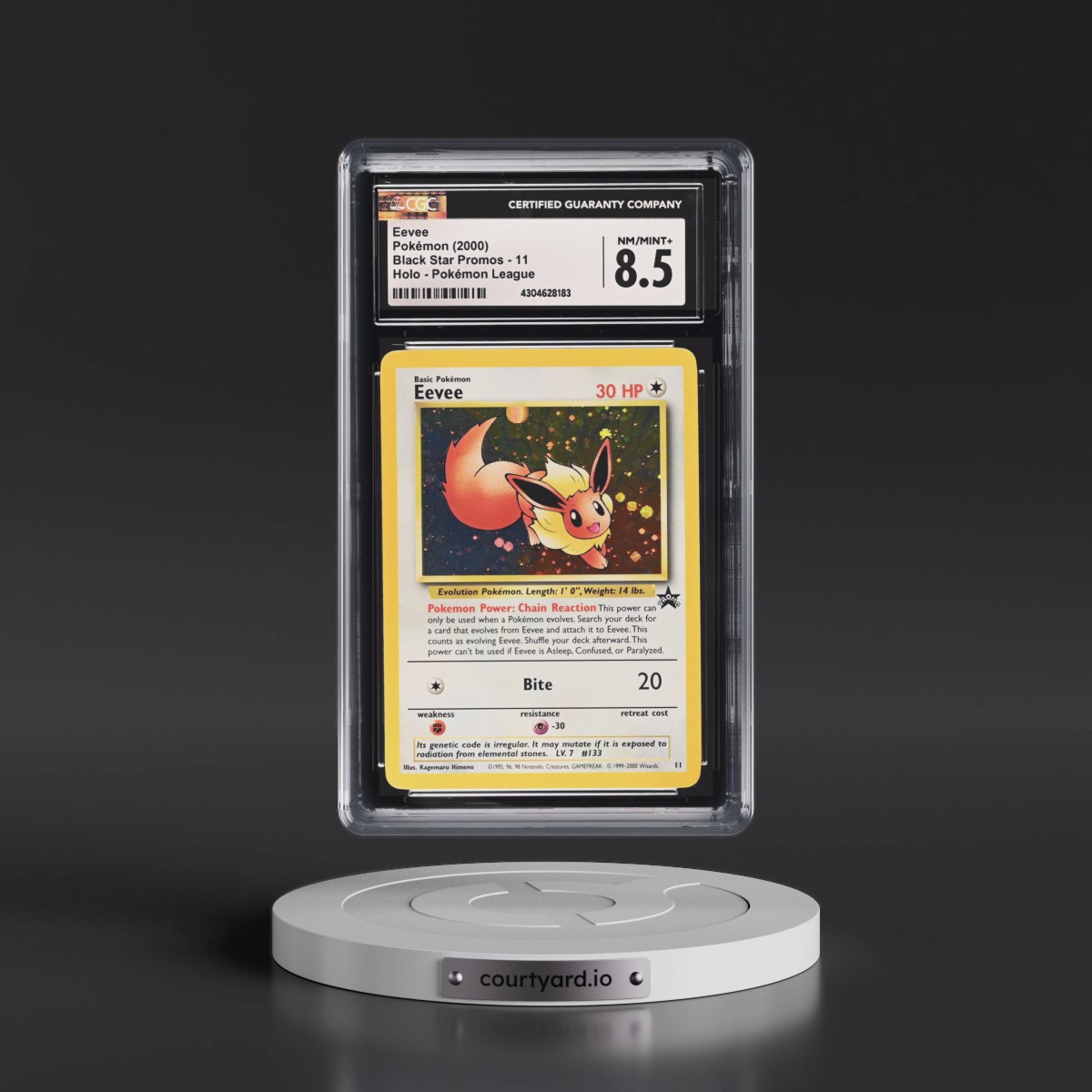 1999 Black Star Promos Eevee - Pokémon League (Holo) #11 CGC 8.5