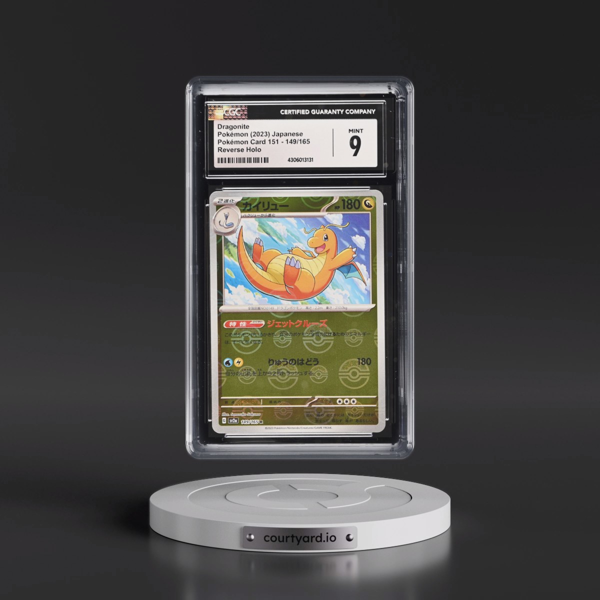 2023 Pokémon Card 151 #149/165 Dragonite - Reverse Holo Poké Ball (CGC 9 MINT)