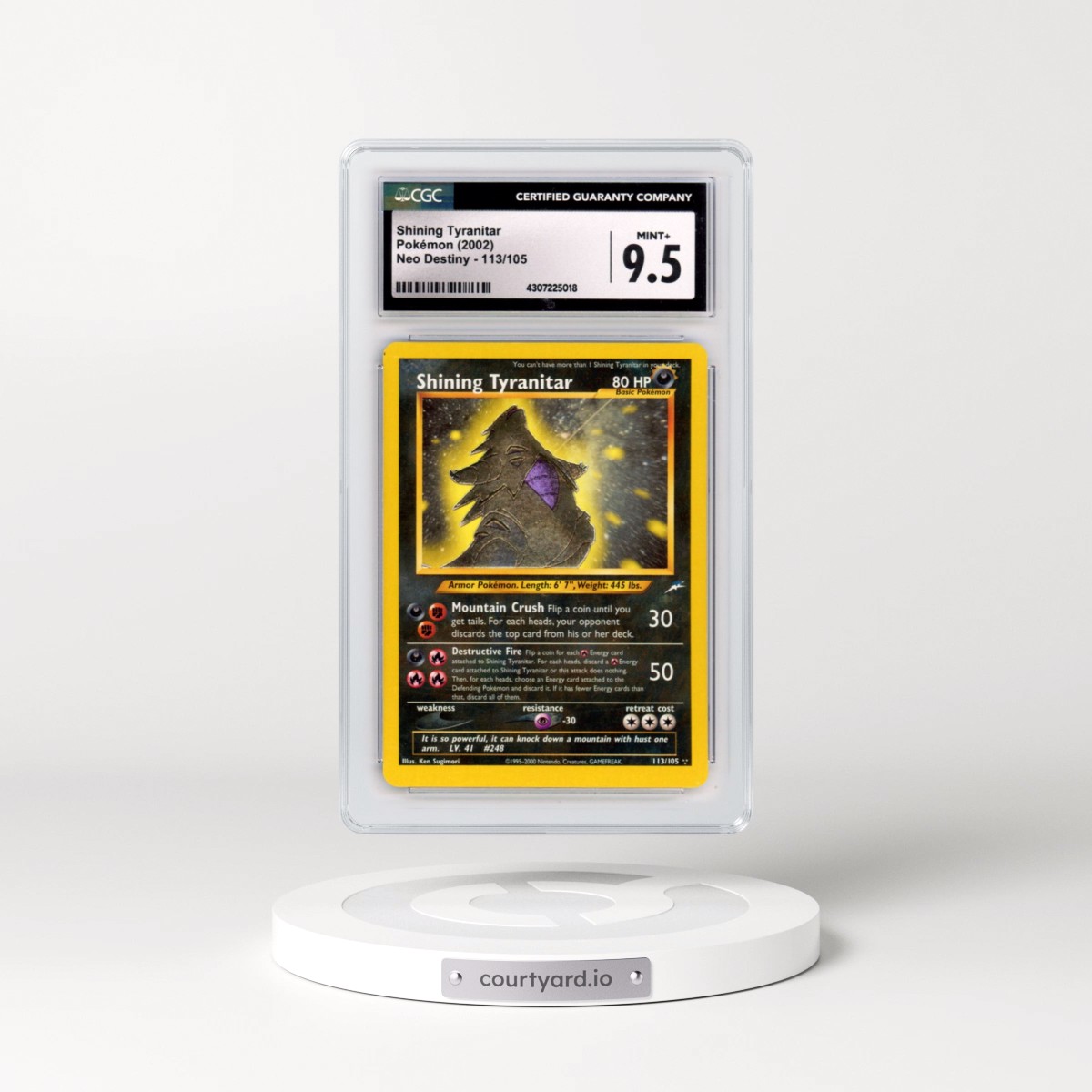 2002 Neo Destiny #113/105 Shining Tyranitar - Holo (CGC 9.5 MINT+)