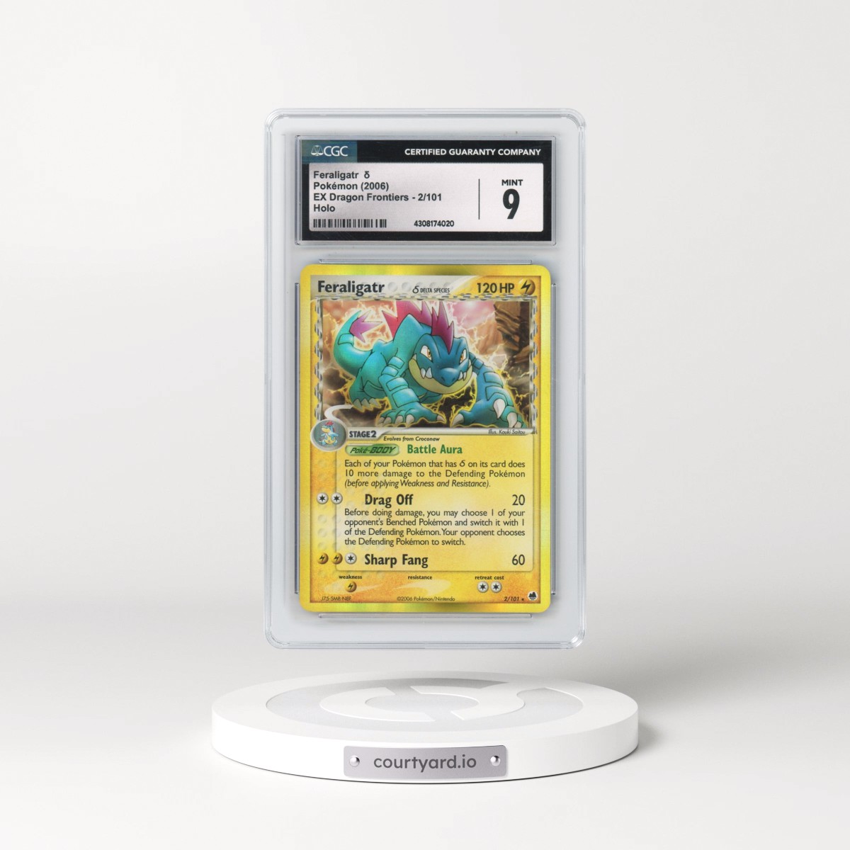 2006 EX Dragon Frontiers #2/101 Feraligatr δ - Holo (CGC 9 MINT)