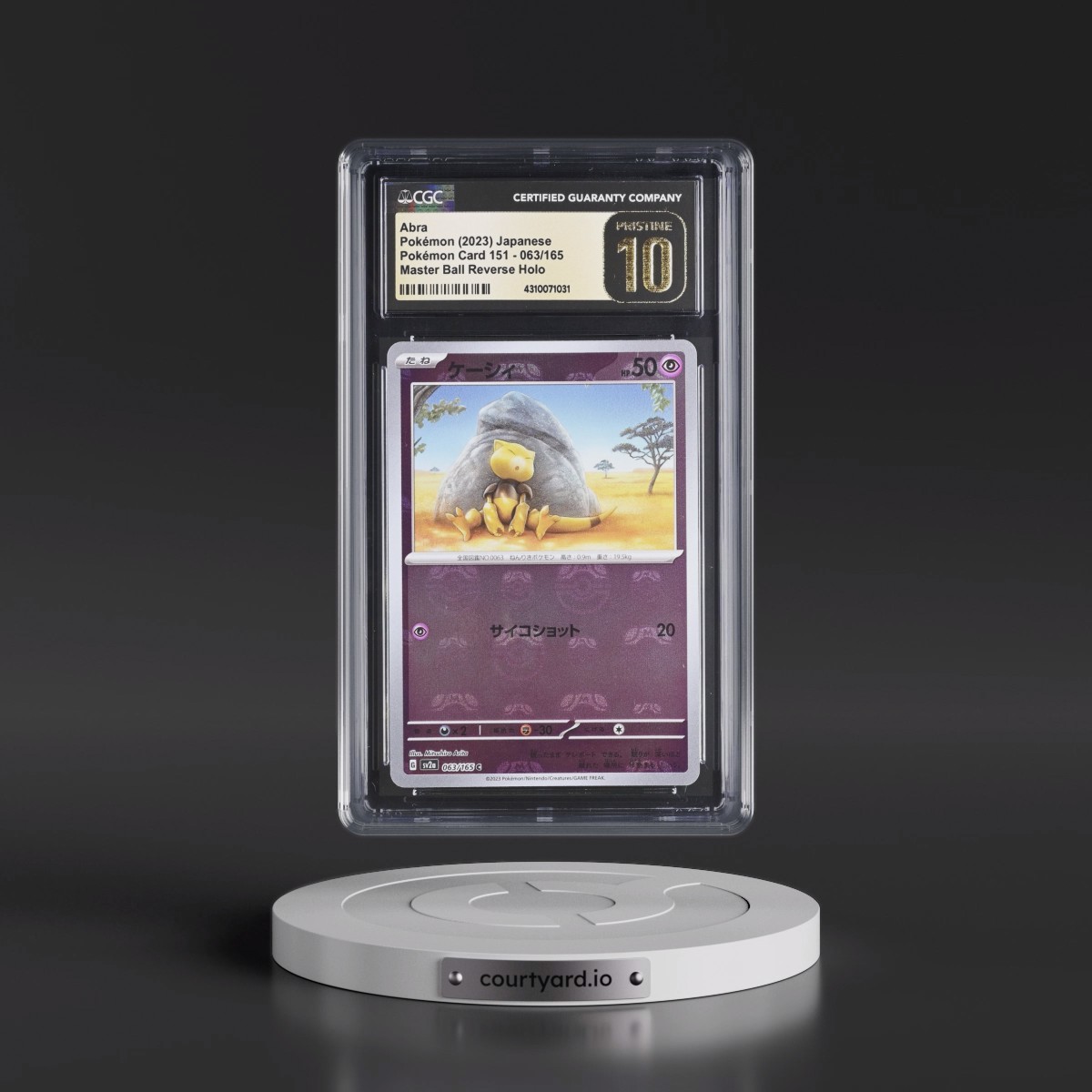 2023 Pokémon Card 151 Abra - Reverse Holo Master Ball #063/165 CGC 10