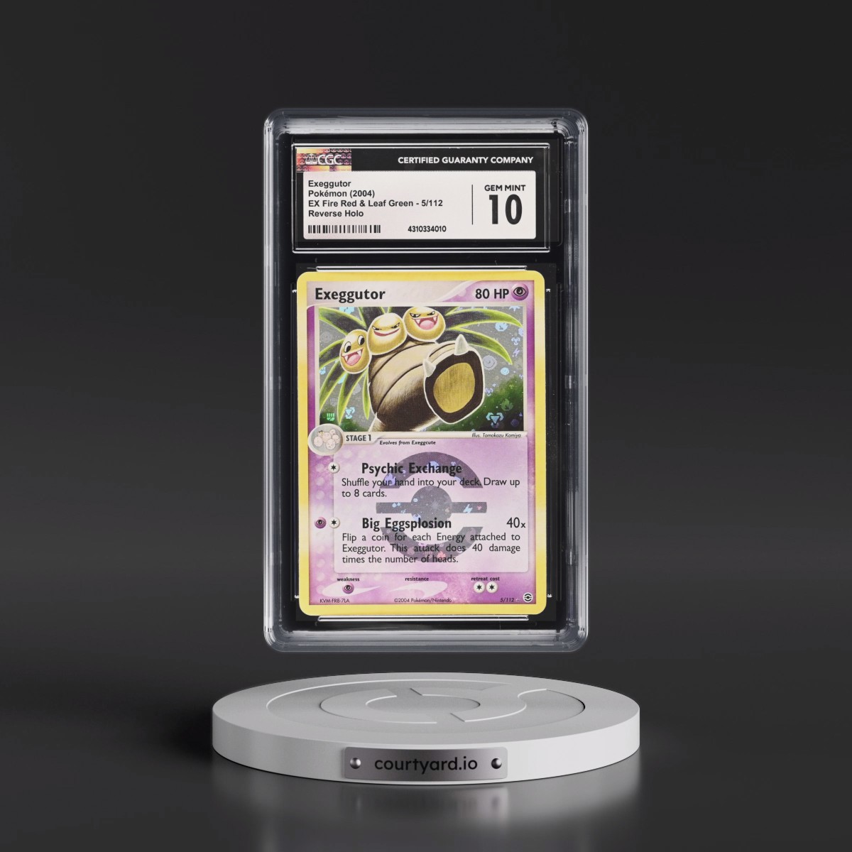 2004 EX Fire Red & Leaf Green #5/112 Exeggutor - Reverse Holo (CGC 10 GEM MINT)