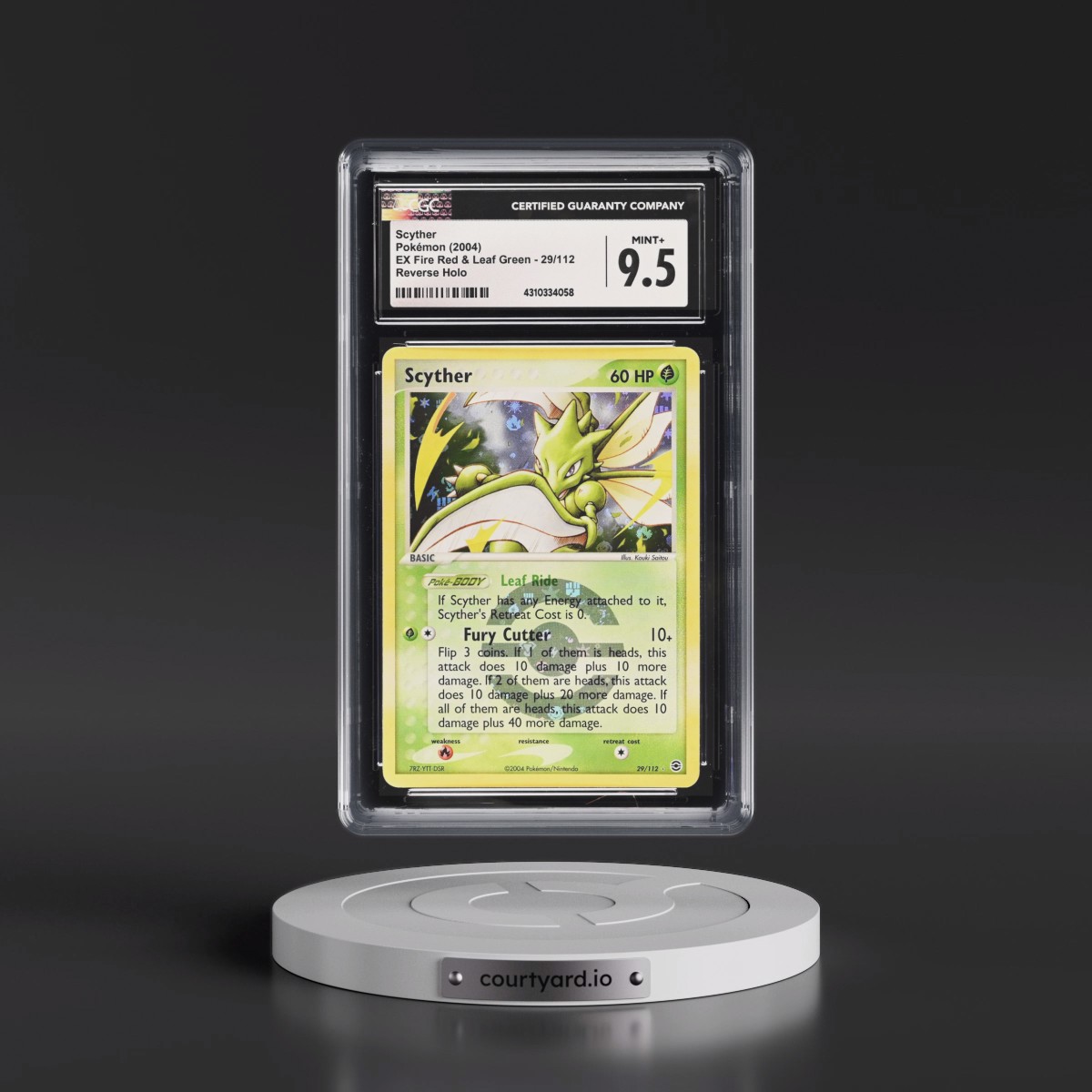 2004 EX Fire Red & Leaf Green #29/112 Scyther - Reverse Holo (CGC 9.5 MINT+)