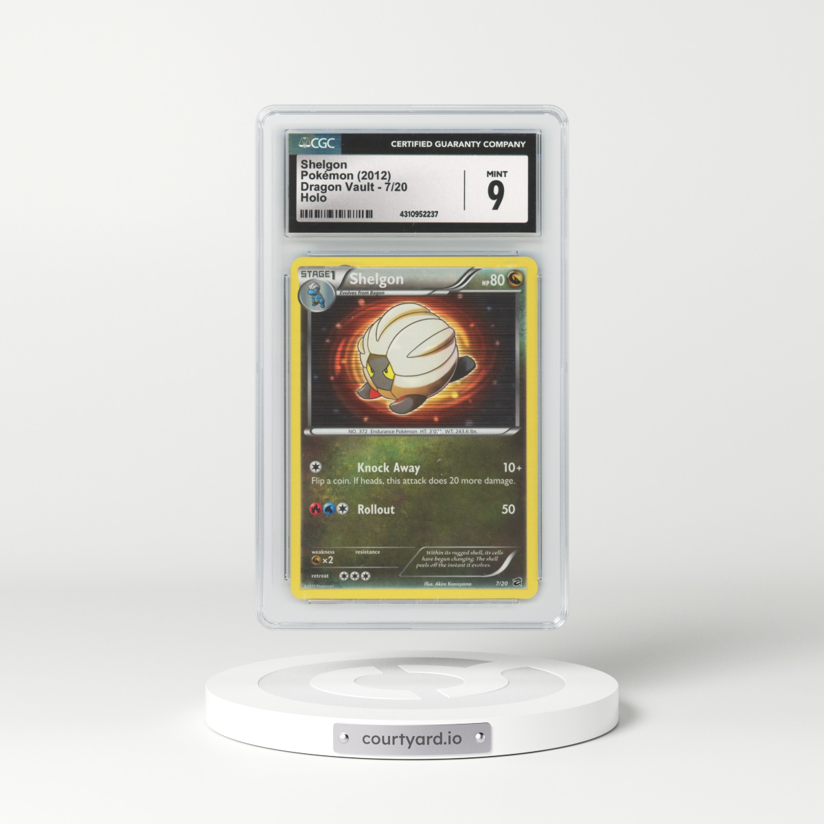 2012 Dragon Vault #7 Shelgon - Holo (CGC 9 MINT)