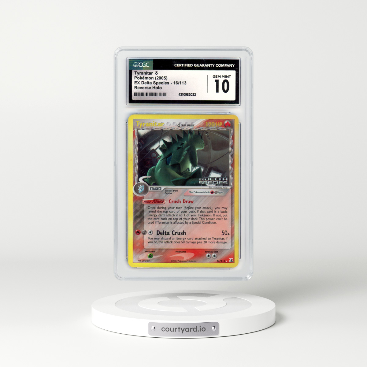 2005 EX Delta Species #16/113 Tyranitar δ - Reverse Holo (CGC 10 GEM MINT)