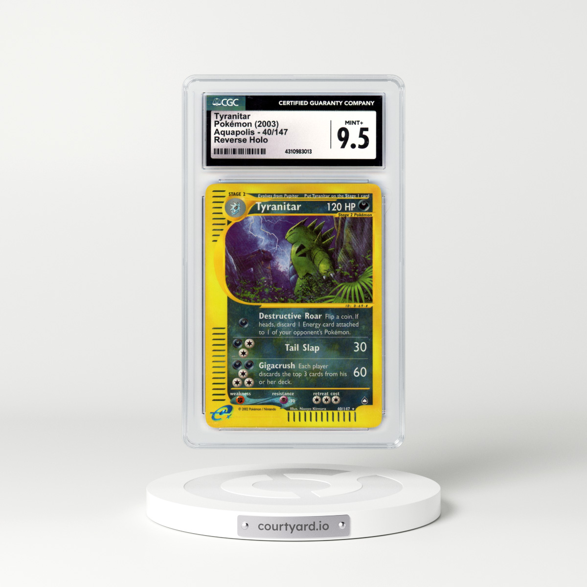 2003 Aquapolis #40 Tyranitar - Holo (CGC 9.5 MINT+)