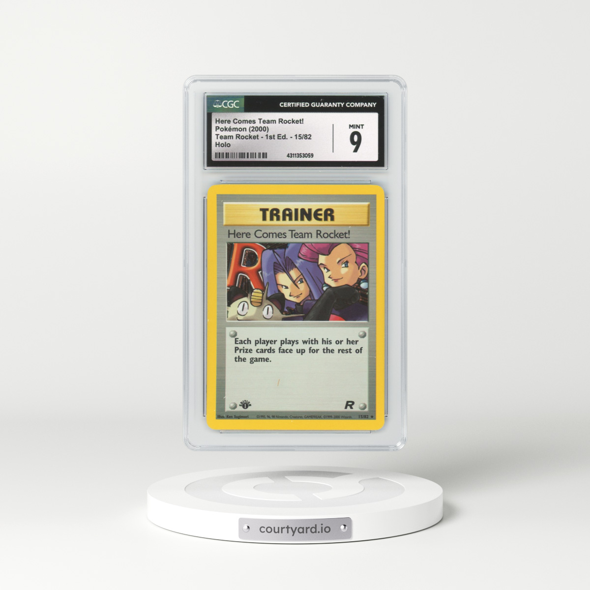 2000 Team Rocket #15 Here Comes Team Rocket! - 1st Edition Holo (CGC 9 MINT)