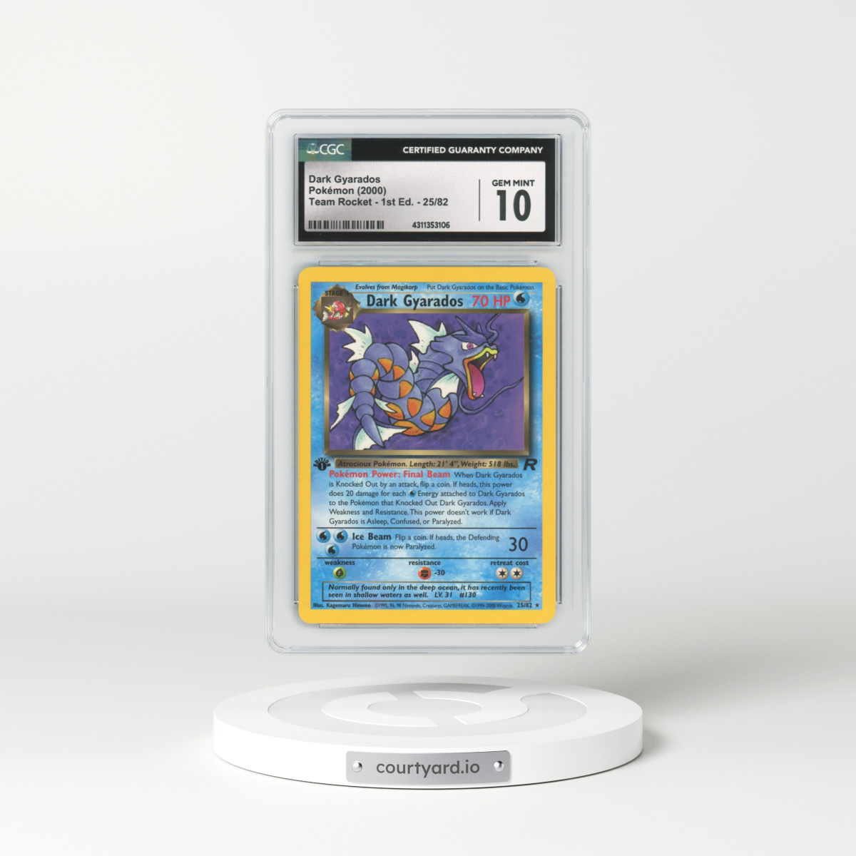 2000 Team Rocket #25 Dark Gyarados - 1st Edition (CGC 10 GEM MINT)