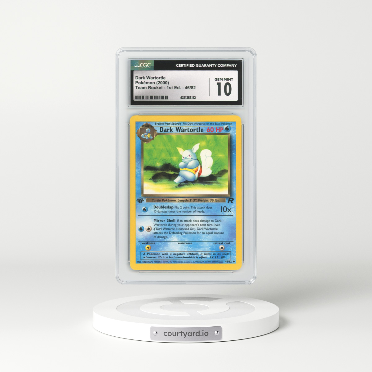 2000 Team Rocket #46 Dark Wartortle - 1st Edition (CGC 10 GEM MINT)
