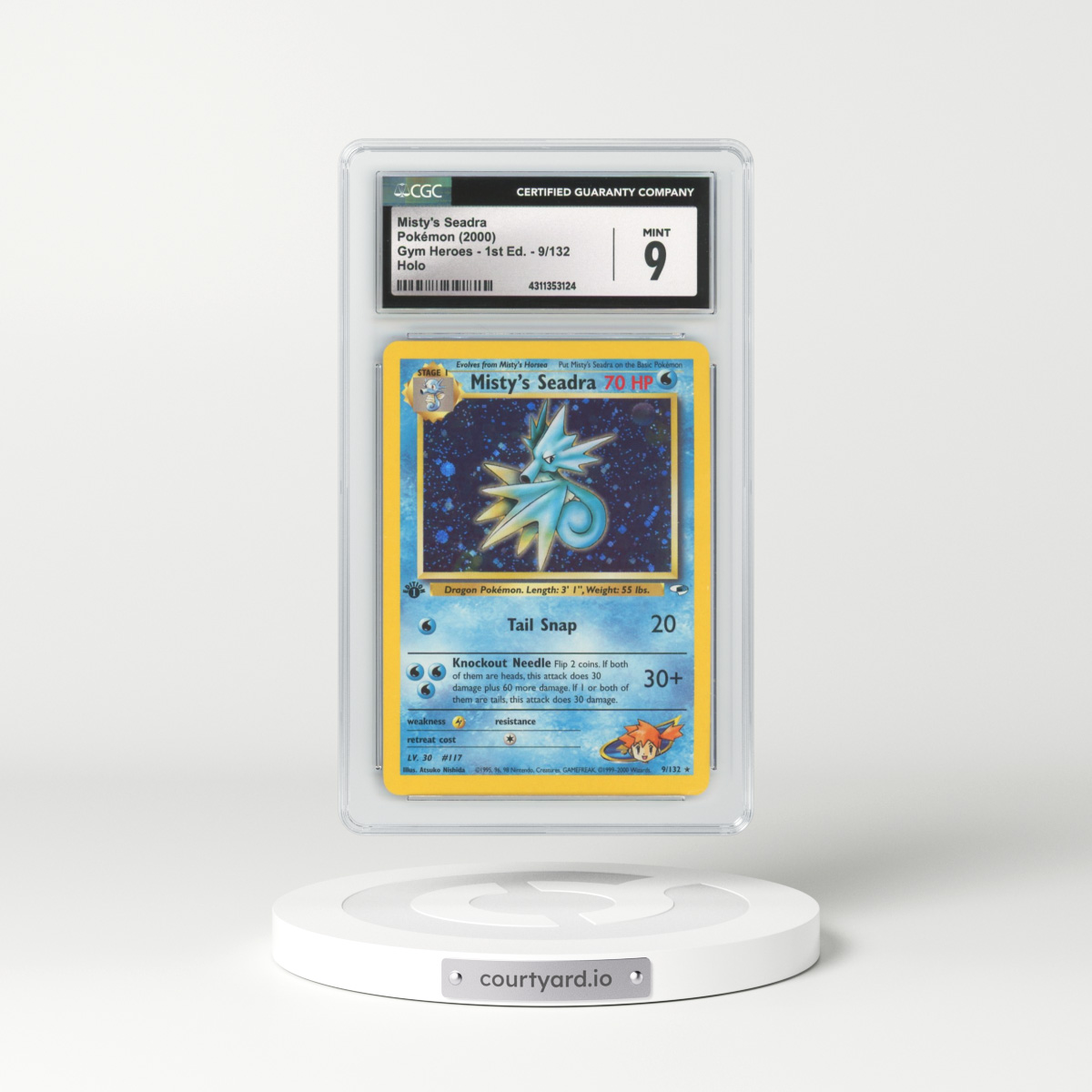 2000 Gym Heroes #9 Misty's Seadra - 1st Edition Holo (CGC 9 MINT)