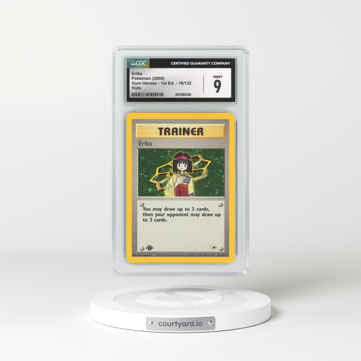 2000 Gym Heroes #16 Erika - 1st Edition Holo (CGC 9 MINT)