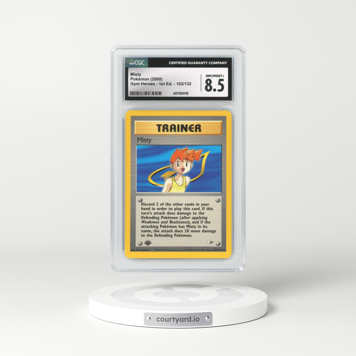 2000 Gym Heroes #102 Misty - 1st Edition (CGC 8.5 NM-MT+)