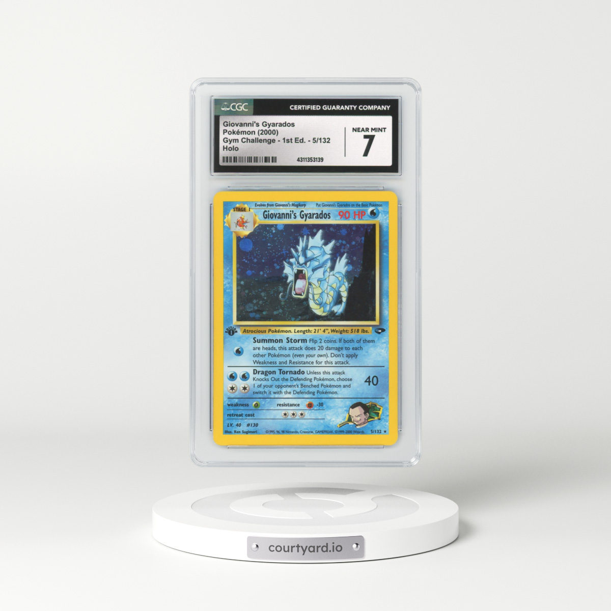 2000 Gym Challenge #5 Giovanni's Gyarados - 1st Edition Holo (CGC 7 NM)