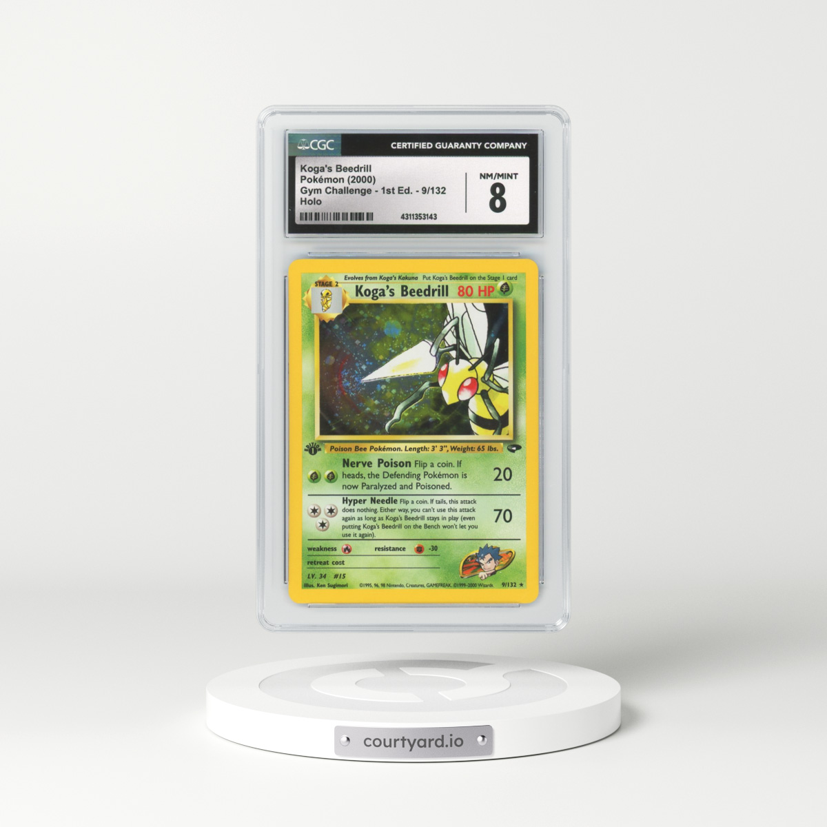 2000 Gym Challenge #9 Koga's Beedrill - 1st Edition Holo (CGC 8 NM-MT)