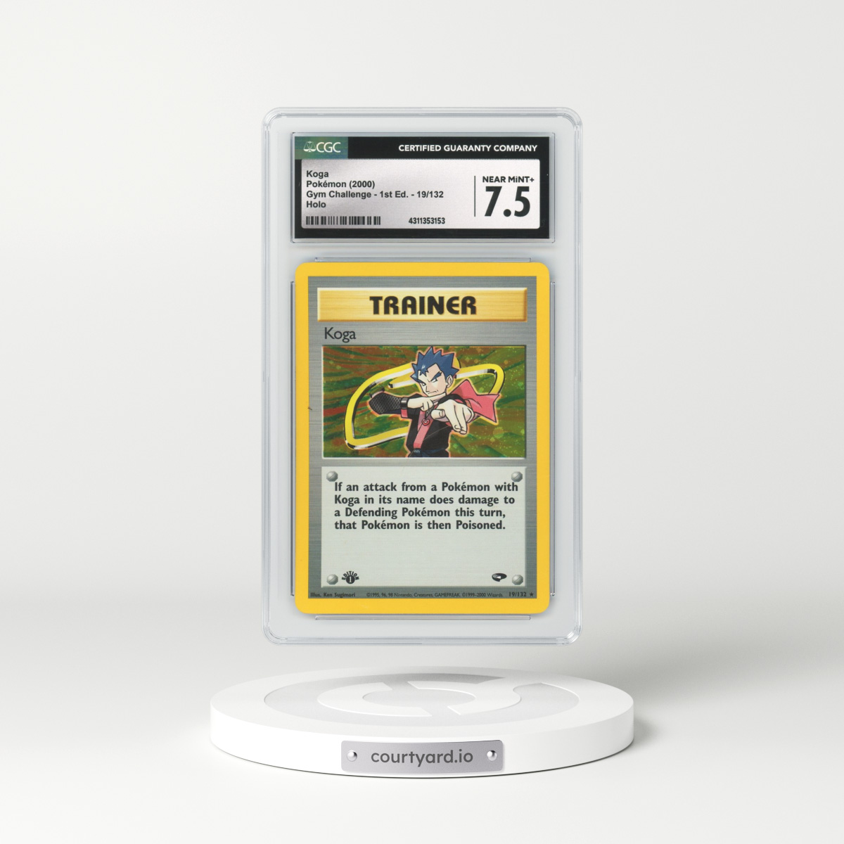 2000 Gym Challenge #19 Koga - 1st Edition Holo (CGC 7.5 NM+)