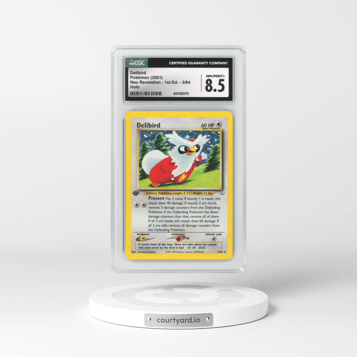2001 Neo Revelation #5 Delibird - 1st Edition Holo (CGC 8.5 NM-MT+)