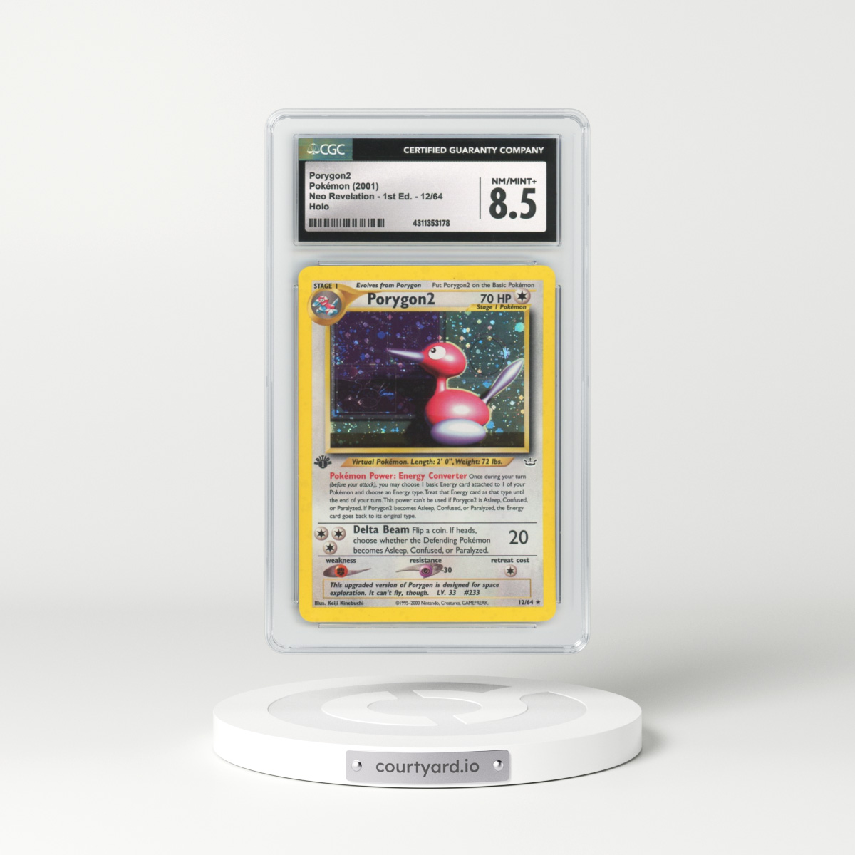 2001 Neo Revelation #12 Porygon2 - 1st Edition Holo (CGC 8.5 NM-MT+)