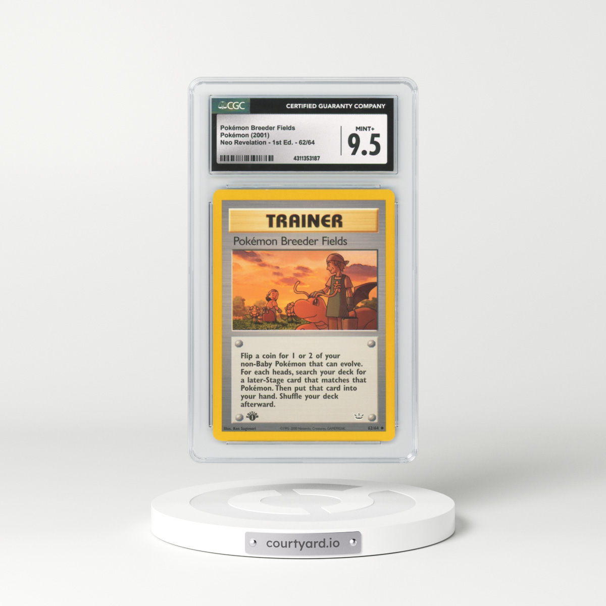 2001 Neo Revelation #62 Pokemon Breeder Fields - 1st Edition (CGC 9.5 MINT+)