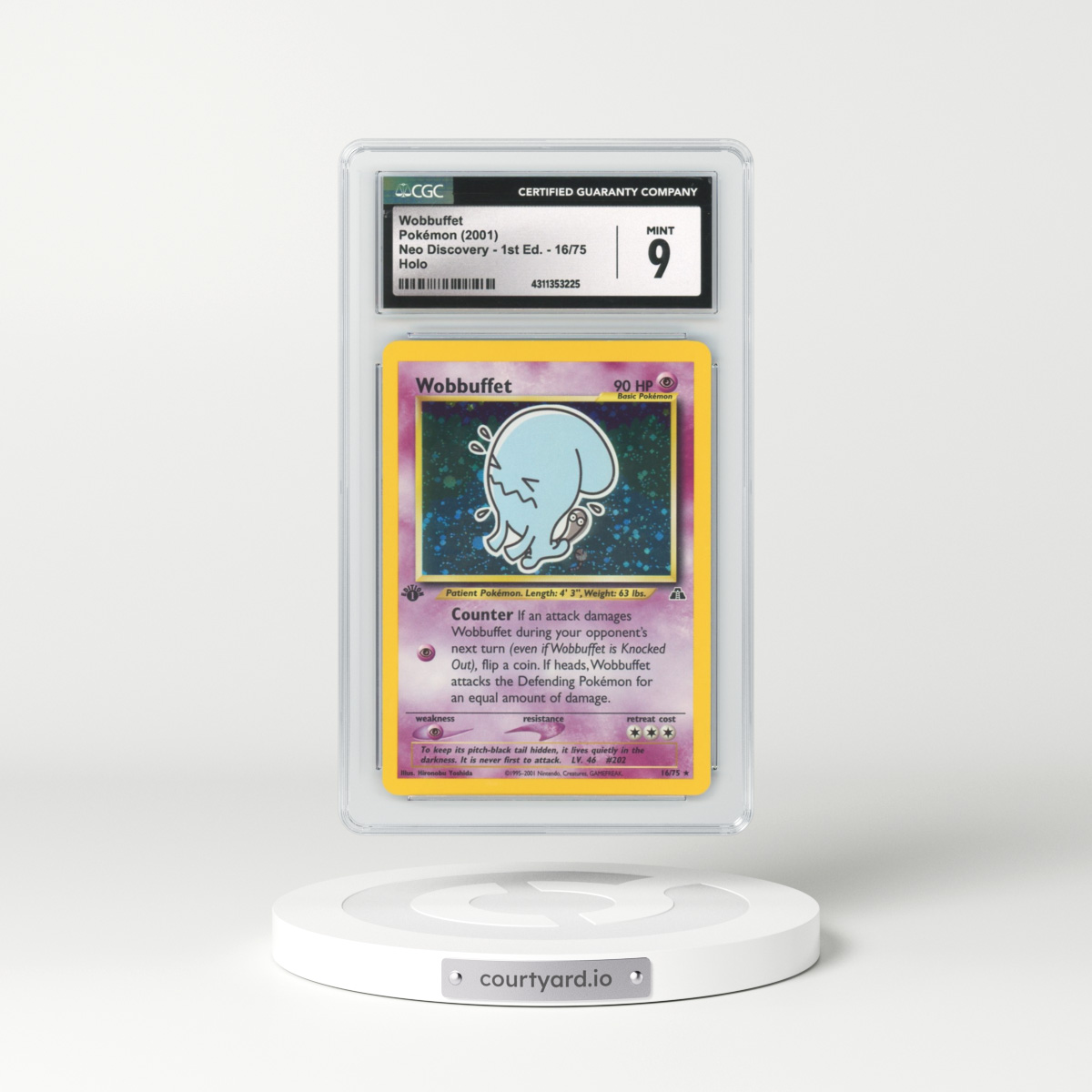 2001 Neo Discovery #16 Wobbuffet - 1st Edition Holo (CGC 9 MINT)