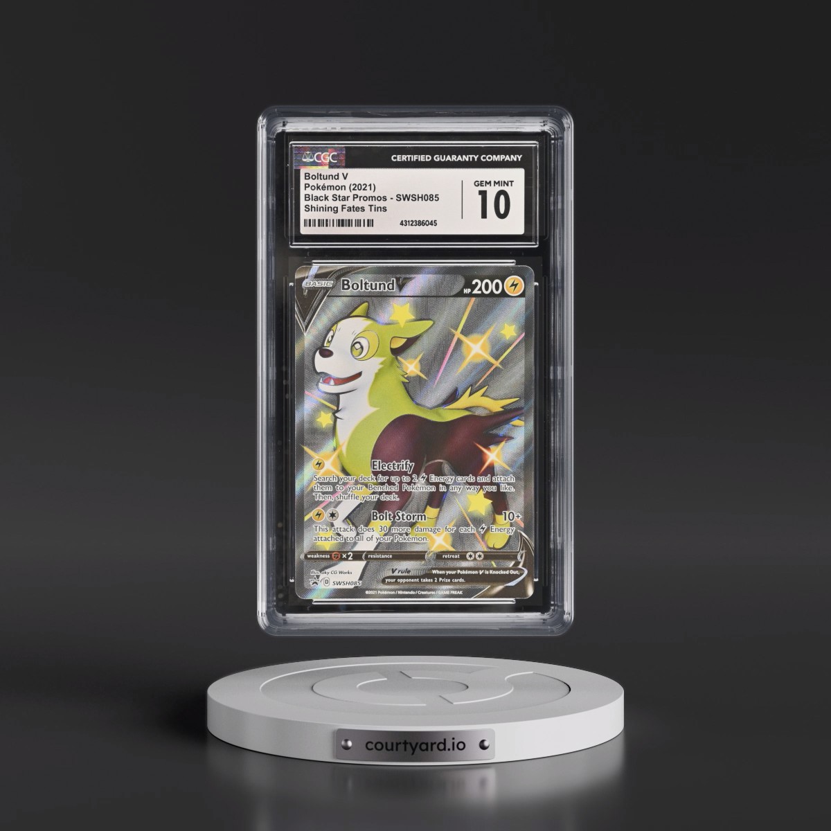 2017 Black Star Promos - Sword & Shield #SWSH085 Boltund V - Shining Fates Tin (Holo) (CGC 10 GEM MINT)