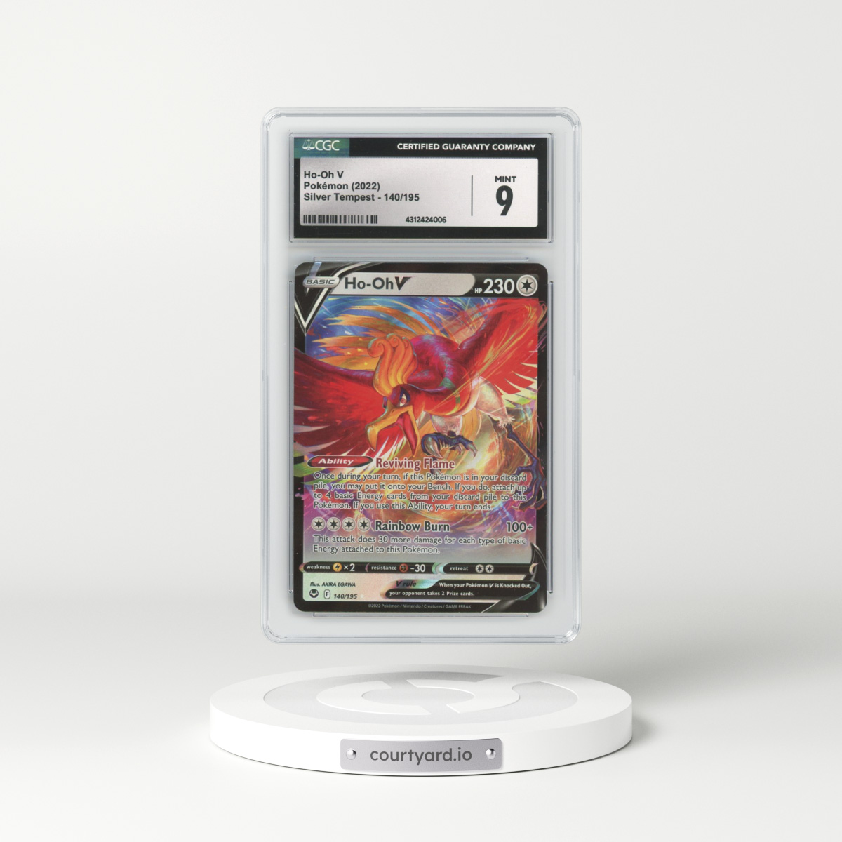 2022 Silver Tempest #140 Ho-Oh V - Full Art Holo (CGC 9 MINT)