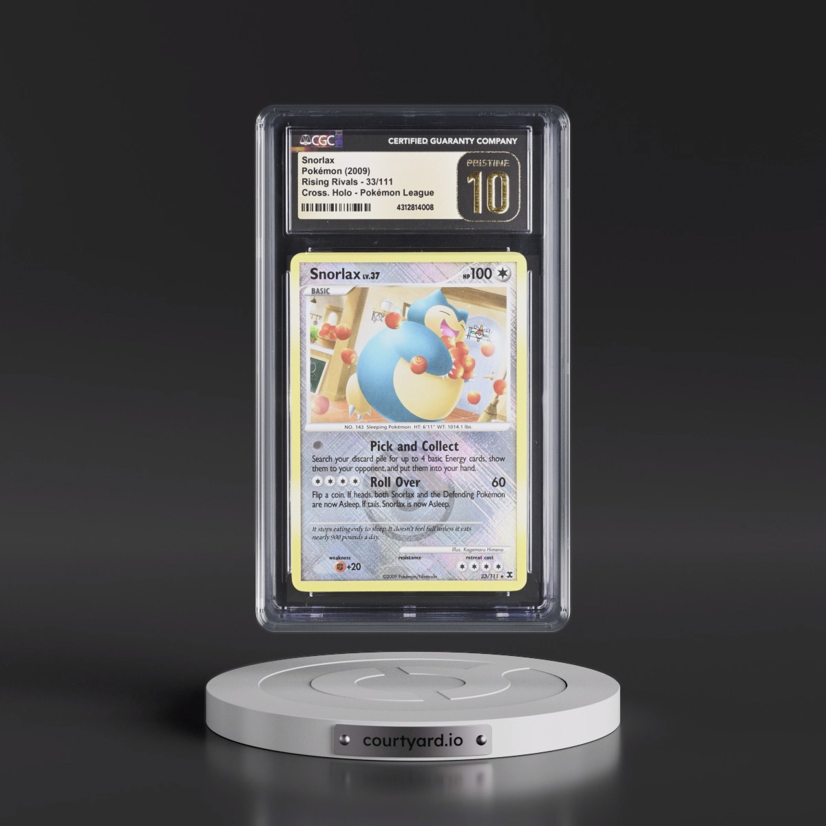 2009 Rising Rivals #33/111 Snorlax - Pokémon League (Crosshatch Holo) (CGC 10 PRISTINE)