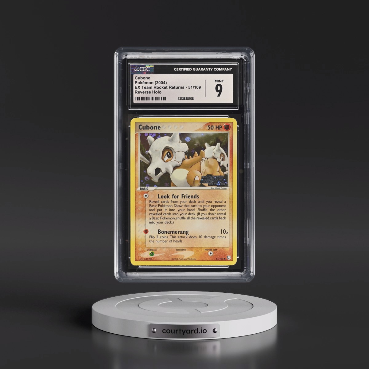 2004 EX Team Rocket Returns #51/109 Cubone - Reverse Holo (CGC 9 MINT)