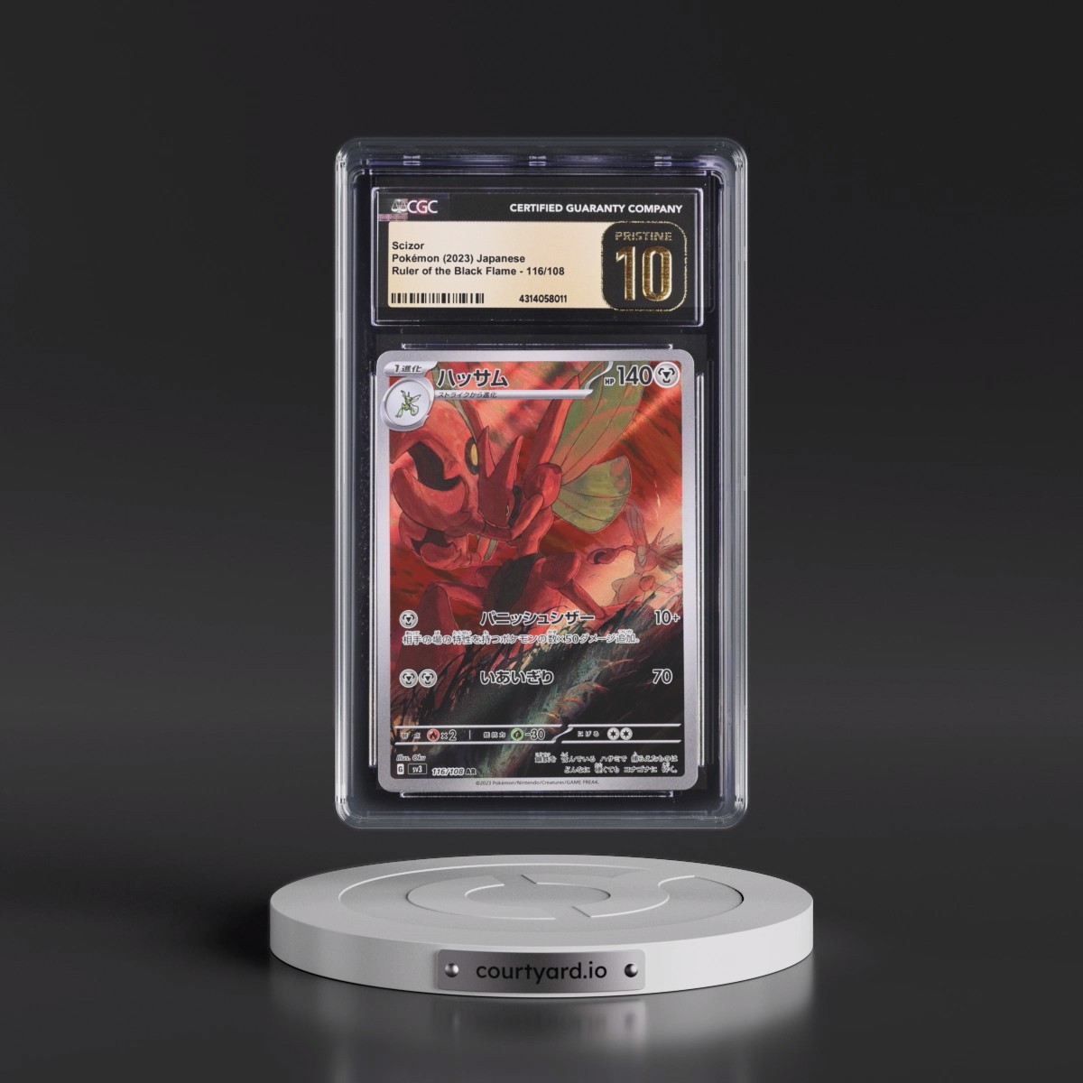2023 Ruler of the Black Flame Scizor - Art Rare Holo #116/108 CGC 10