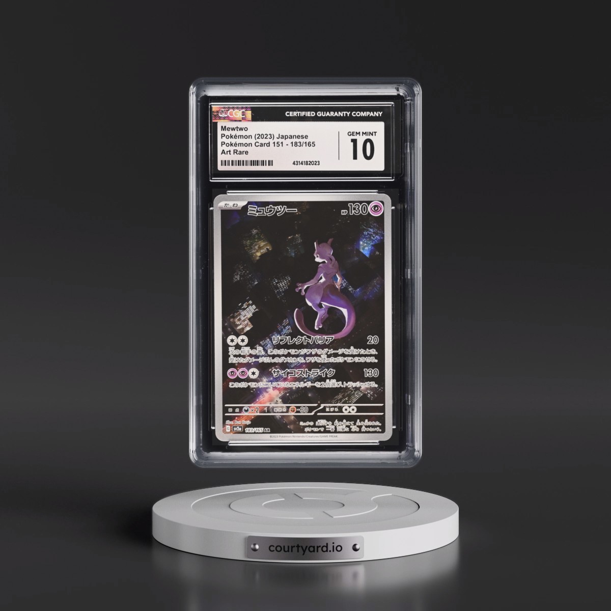 2023 Pokémon Card 151 #183/165 Mewtwo - Art Rare Holo (CGC 10 GEM MINT)