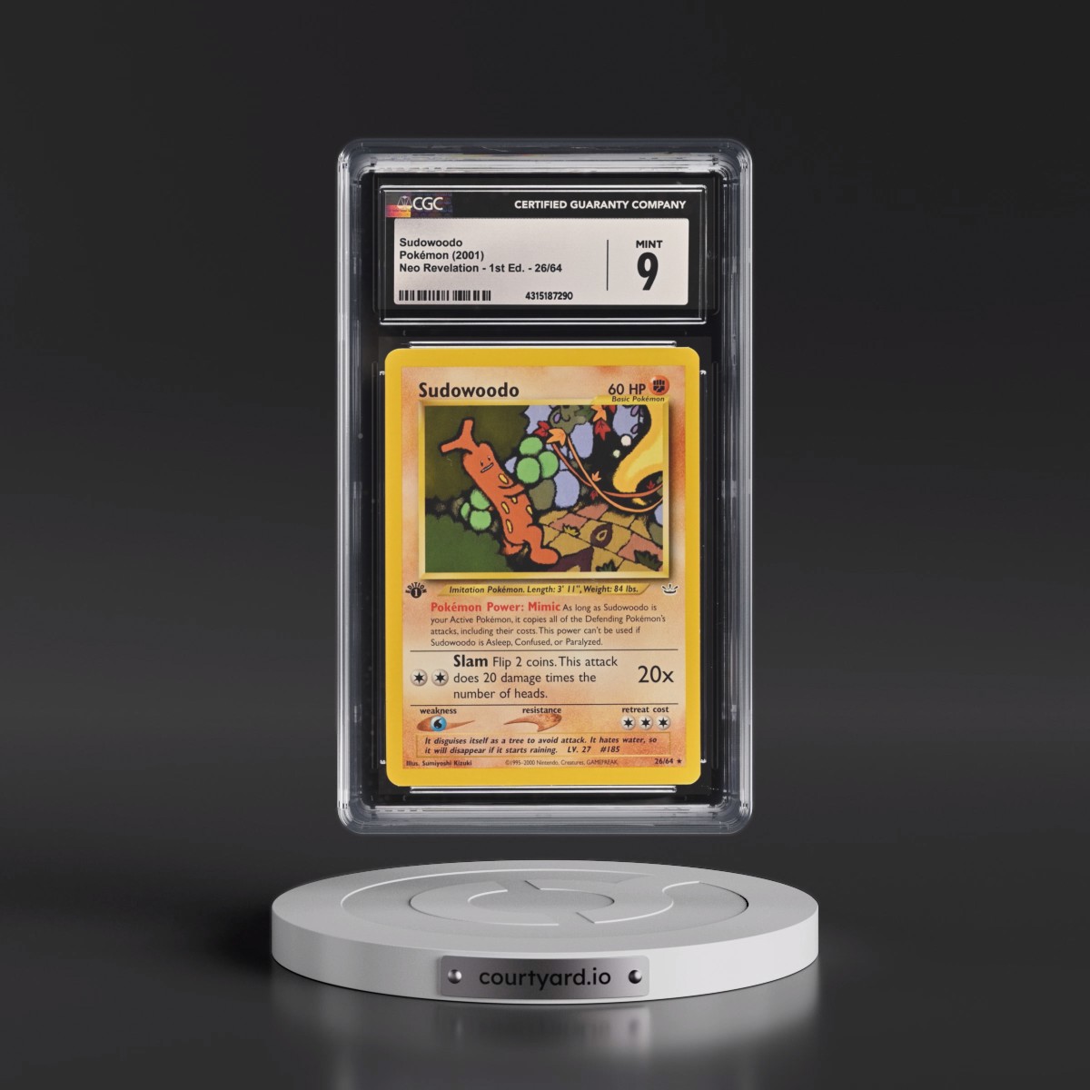 2001 Neo Revelation Sudowoodo - 1st Edition #26/64 CGC 9